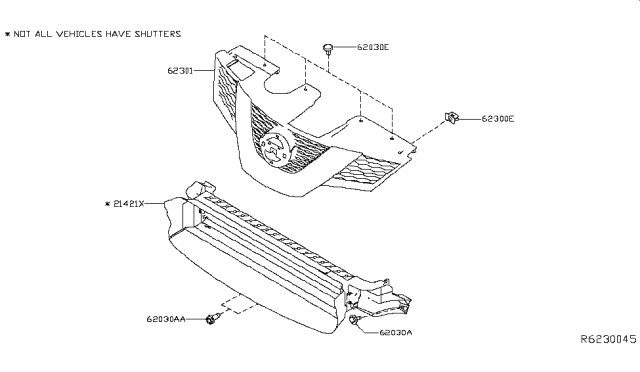 2016 Nissan Rogue Front Grille Diagram 2