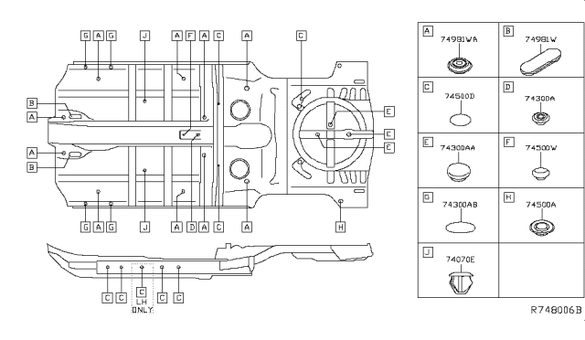 2019 Nissan Rogue Plug Diagram for 06212-00Q0D