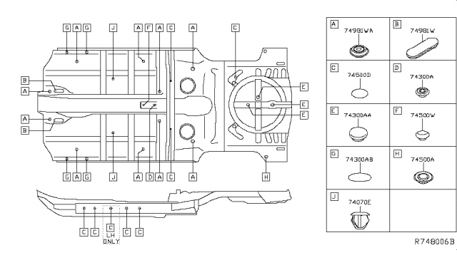 2018 Nissan Rogue Floor Fitting Diagram 1