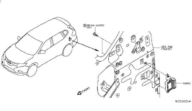 2016 Nissan Rogue Transfer Control Parts Diagram