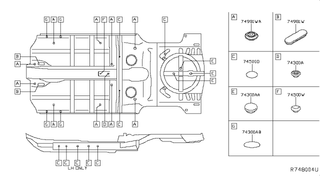 2014 Nissan Rogue Floor Fitting Diagram 1