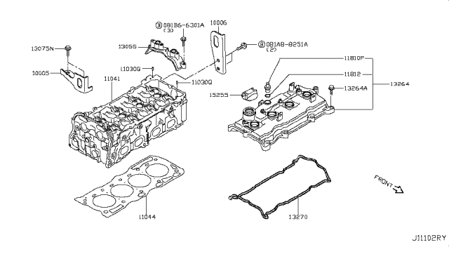 2017 Nissan Rogue Cylinder Head & Rocker Cover Diagram 1