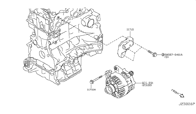 2017 Nissan Rogue Alternator Fitting Diagram