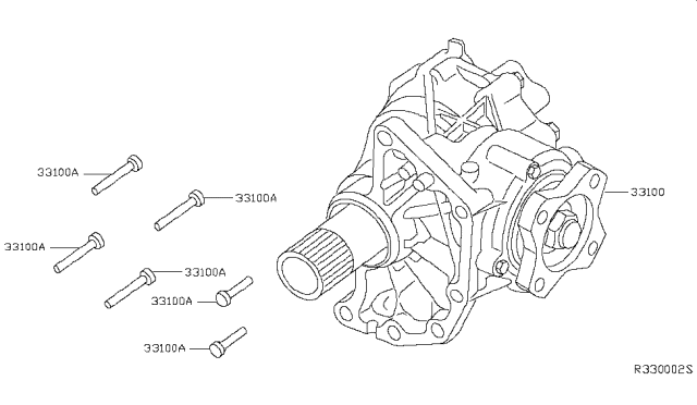 2015 Nissan Rogue Transfer Assy Diagram for 33100-4BA0D