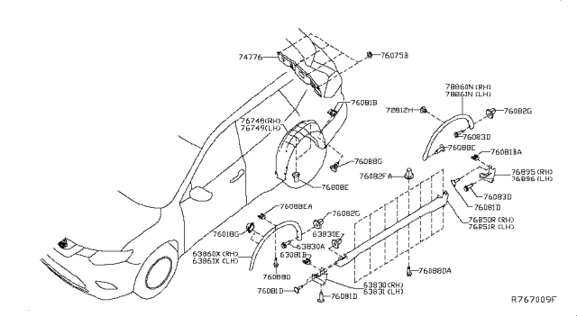 2018 Nissan Rogue Body Side Fitting Diagram 1