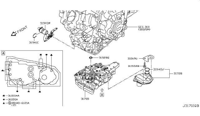 2017 Nissan Rogue Control Valve (ATM) Diagram 2