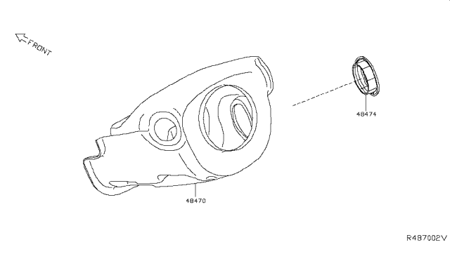 2017 Nissan Rogue Cover Steer Column Diagram for 48470-4BA0B