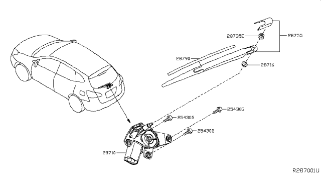 2018 Nissan Rogue Rear Window Wiper Diagram