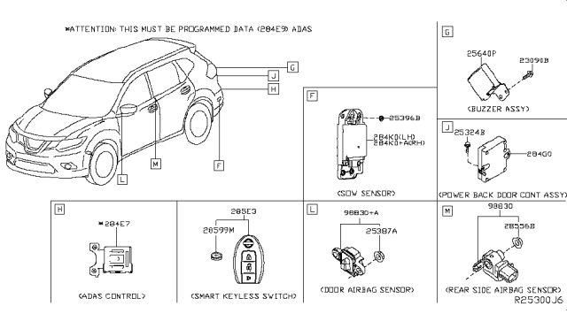 2016 Nissan Rogue Switch Assy-Smart Keyless Diagram for 285E3-4CB6A