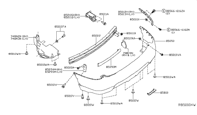 2014 Nissan Rogue Rear Bumper Diagram