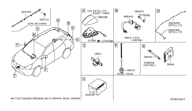 2018 Nissan Rogue Audio & Visual Diagram 1