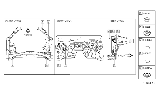 2017 Nissan Rogue Hood Ledge & Fitting Diagram 2