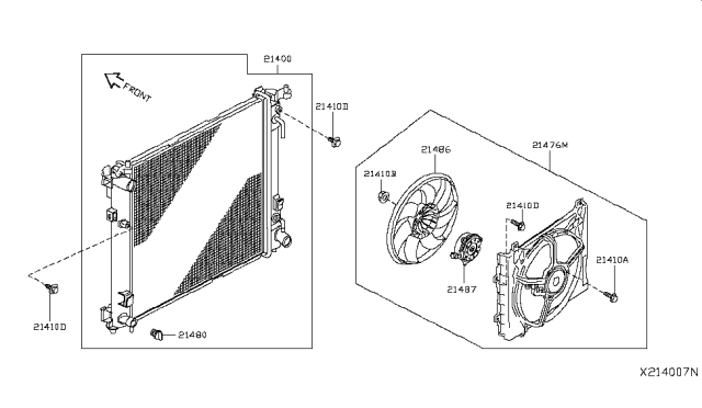 2014 Nissan Versa Radiator,Shroud & Inverter Cooling Diagram 15