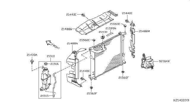 2015 Nissan Versa Radiator,Shroud & Inverter Cooling Diagram 11