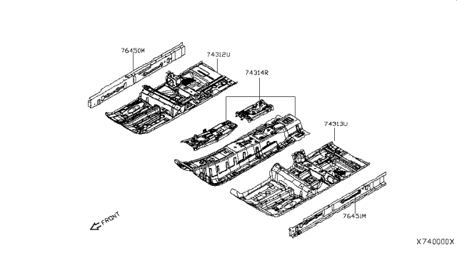 2016 Nissan Versa Floor-Front,RH Diagram for G4320-9KAMA