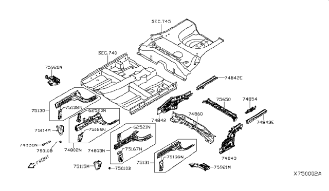 2015 Nissan Versa Bracket-Towing Hook Diagram for E1138-3ANMA