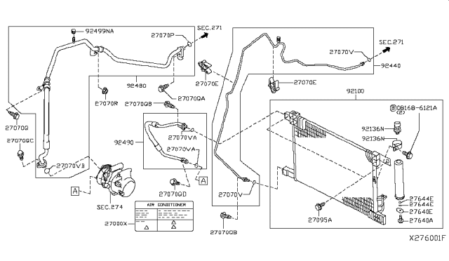 2014 Nissan Versa Condenser,Liquid Tank & Piping Diagram 2