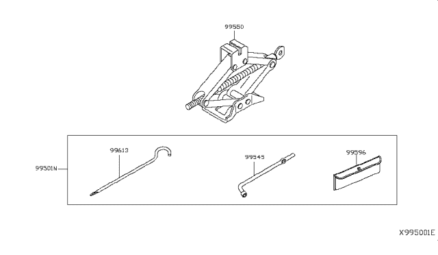 2016 Nissan Versa Bag Tool Diagram for 99504-3BA0B