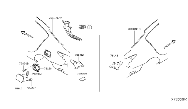 2012 Nissan Versa Sedan Rear Fender & Fitting Diagram