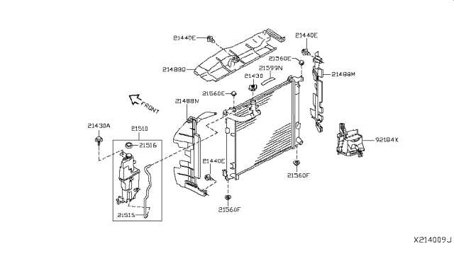 2019 Nissan Versa Seal-Condenser,Side Diagram for 92184-9KM0A