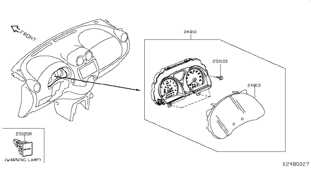 2018 Nissan Versa Instrument Meter & Gauge Diagram 1