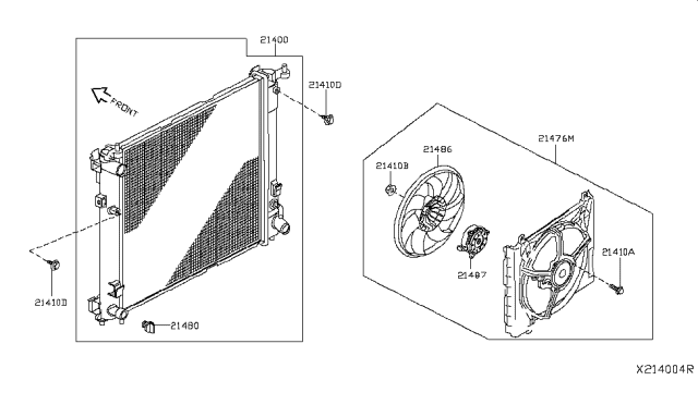 2012 Nissan Versa Sedan Radiator,Shroud & Inverter Cooling Diagram 9