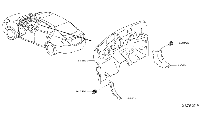 2018 Nissan Versa Sedan Dash Trimming & Fitting Diagram 2
