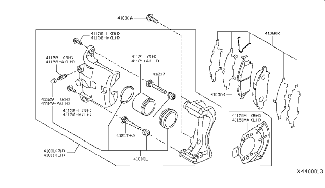 2014 Nissan Versa Piston-Cylinder Diagram for 41121-1HL0A
