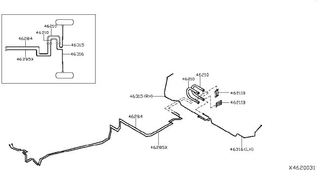 2012 Nissan Versa Sedan Brake Piping & Control Diagram 1