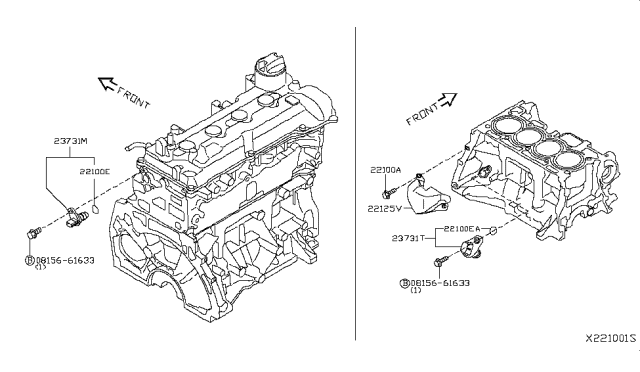 2012 Nissan Versa Sedan Distributor & Ignition Timing Sensor Diagram