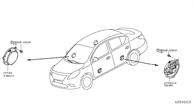 2015 Nissan Versa Sedan Speaker Diagram 1