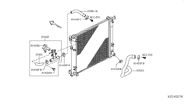 2015 Nissan Versa Radiator,Shroud & Inverter Cooling Diagram 7