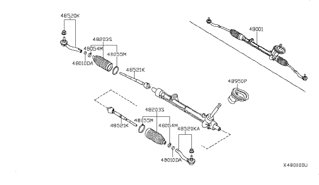 2012 Nissan Versa Sedan Manual Steering Gear Diagram 1