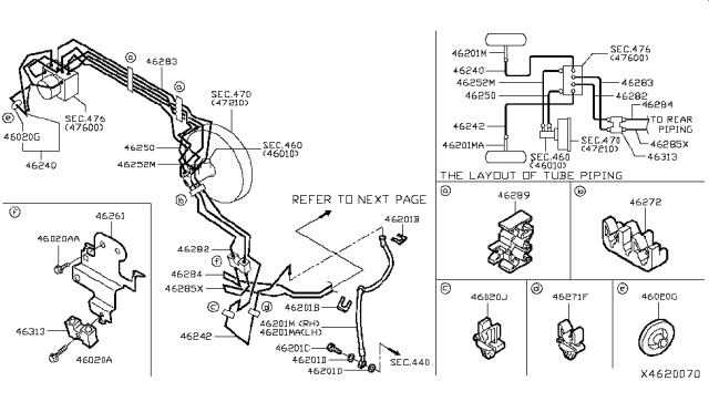 2018 Nissan Versa Sedan Brake Piping & Control Diagram 4