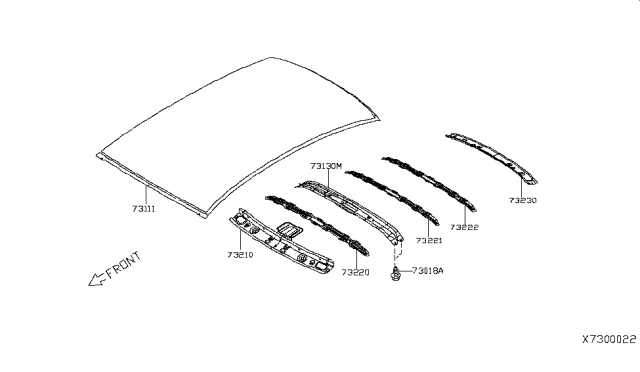2015 Nissan Versa Sedan Roof Panel & Fitting Diagram 3