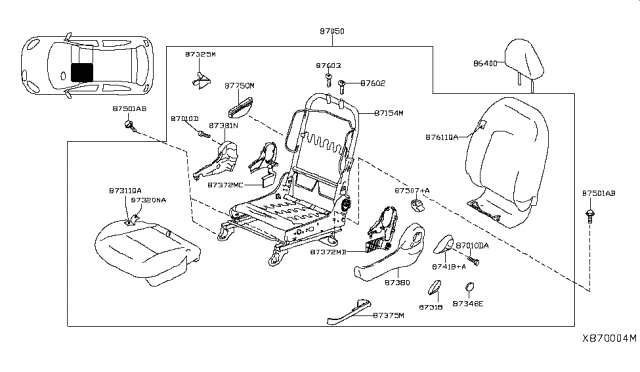 2019 Nissan Versa Front Seat Diagram 2