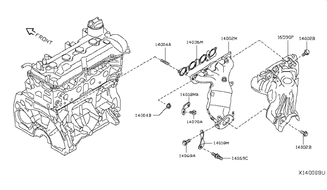 2019 Nissan Versa Support-Manifold Diagram for 14014-1HS2A