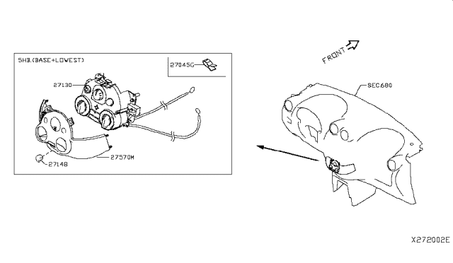 2015 Nissan Versa Finisher Assy-Controller Diagram for 27570-3AN0A