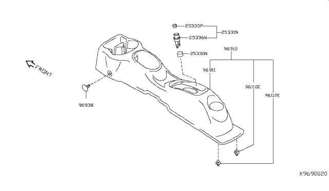 2018 Nissan Versa Sedan Console Box Diagram 2