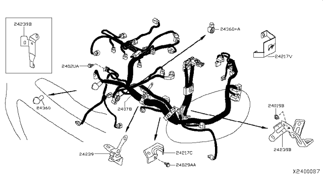 2012 Nissan Versa Harness-EGI Diagram for 24011-3AB0A