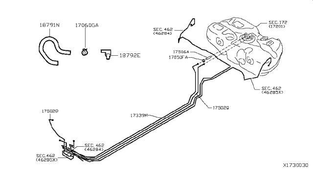 2018 Nissan Versa Tube-Evaporation Diagram for 17339-3AN0A