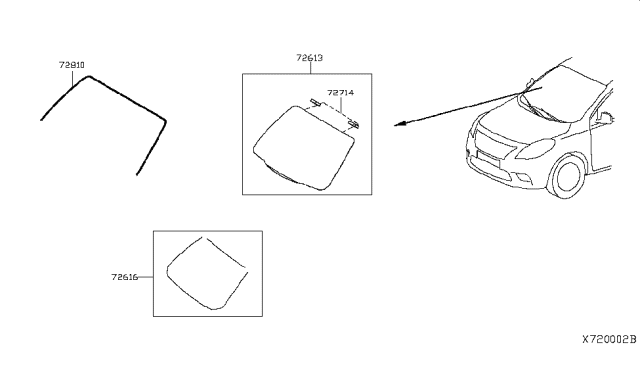 2018 Nissan Versa Sedan Front Windshield Diagram 2