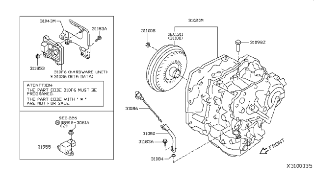 2012 Nissan Versa Sedan Auto Transmission,Transaxle & Fitting Diagram 3