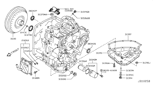 2012 Nissan Versa Sedan Torque Converter,Housing & Case Diagram 2