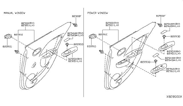 2015 Nissan Versa Sedan Rear Door Trimming Diagram 2