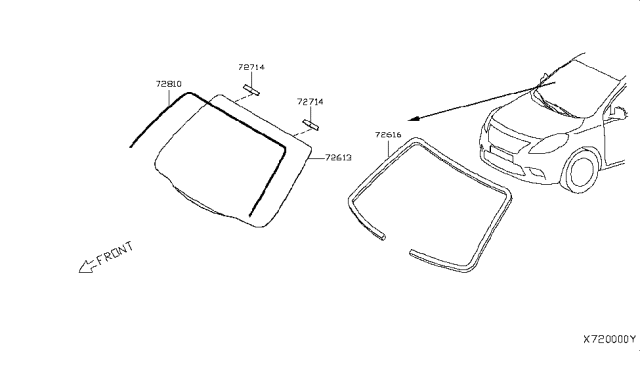 2016 Nissan Versa Rubber DUM Seal Diagram for 72716-9KK0A