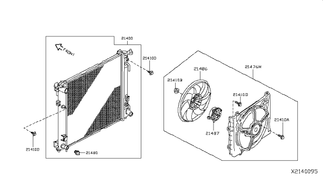 2016 Nissan Versa Radiator Assy Diagram for 21460-3VB3A