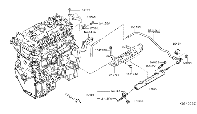 2018 Nissan Versa Injector Assy-Fuel Diagram for 16600-9KZ0A