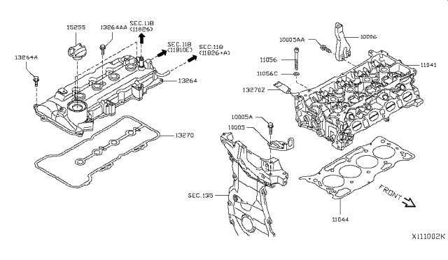 2012 Nissan Versa Cylinder Head & Rocker Cover Diagram 1