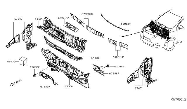 2015 Nissan Versa Dash-Side,LH Diagram for G6241-9KFMA